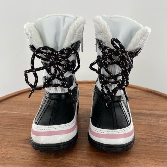 TOTES Kid's Snow Boots - Size 5 MED "Haddie" Style - White/Pink/Black - Picture 3 of 9